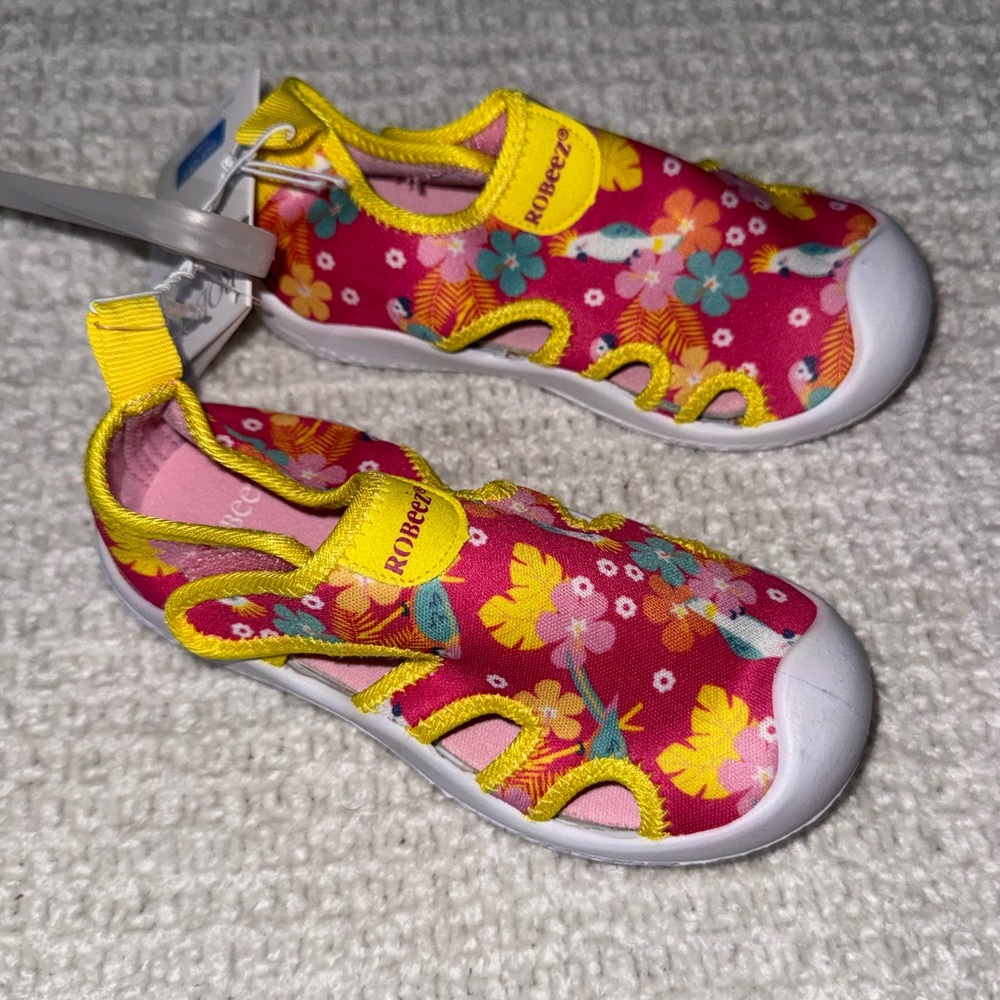 Robeez Pink Floral Kids water Shoes